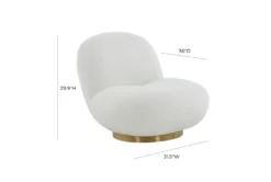 Ardis White Boucle Swivel Chair 10 Ardis White Boucle Swivel Chair -Modern Office Shop 304184 white fabric accent chair front 02