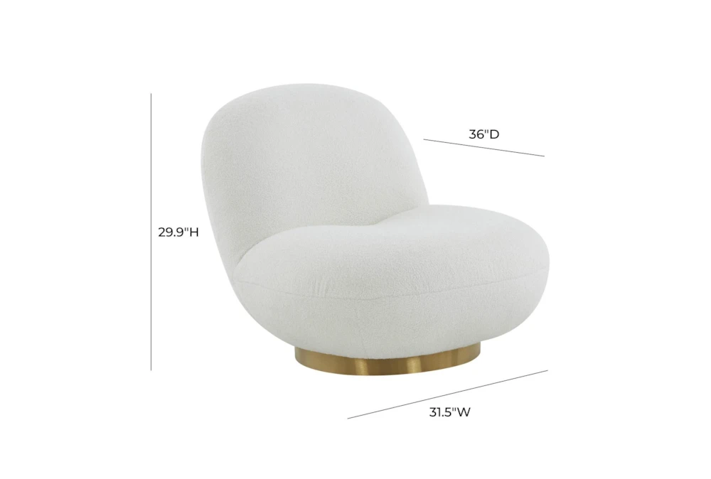 Ardis White Boucle Swivel Chair 6 Ardis White Boucle Swivel Chair - Image 4