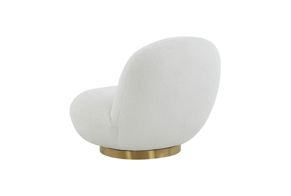 Ardis White Boucle Swivel Chair 4 Ardis White Boucle Swivel Chair - Image 2