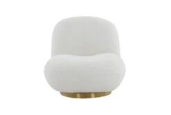 Ardis White Boucle Swivel Chair