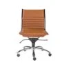 Sawtelle Faux Leather Cognac Low Back Armless Office Chair -Modern Office Shop 304204 orange leather office chair signature 01