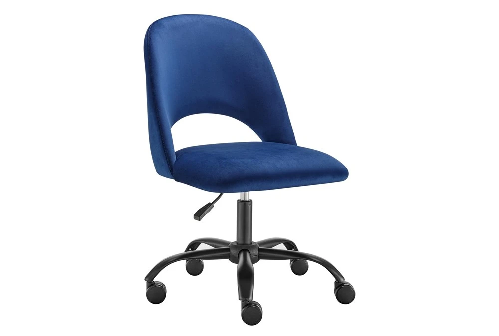 Superba Blue Office Chair With Black Base 4 Superba Blue Office Chair With Black Base - Image 2