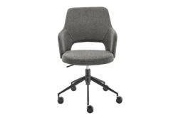 Valita Charcoal Gray Fabric Office Chair With Black Base