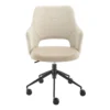 Valita Ivory Faux Leather & Fabric Office Chair 1 Valita Ivory Faux Leather & Fabric Office Chair -Modern Office Shop 304218 beige leather office chair signature 01