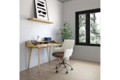 Mayfield Ivory Fabric & Brown Faux Leather Office Chair 18 Mayfield Ivory Fabric & Brown Faux Leather Office Chair -Modern Office Shop 304220 beige leather office chair detail 50