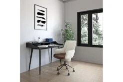 Mayfield Ivory Fabric & Brown Faux Leather Office Chair 19 Mayfield Ivory Fabric & Brown Faux Leather Office Chair -Modern Office Shop 304220 beige leather office chair detail 51