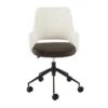 Mayfield Ivory Fabric & Brown Faux Leather Office Chair