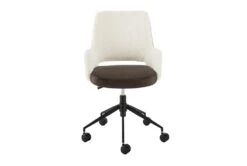 Mayfield Ivory Fabric & Brown Faux Leather Office Chair