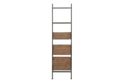 Fairway Dark Brown Wood Industrial 77" Bookcase -Modern Office Shop 304342 brown wood bookcase front 04