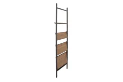 Fairway Dark Brown Wood Industrial 77" Bookcase -Modern Office Shop 304342 brown wood bookcase front 05