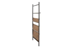 Fairway Dark Brown Wood Industrial 77" Bookcase -Modern Office Shop 304342 brown wood bookcase front 06
