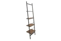 Fairway Dark Brown Wood Industrial 77" Bookcase