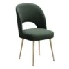 Shirley Forest Green Velvet Dining Chair -Modern Office Shop 304658 green fabric dining chair signature 01