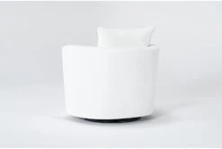 Edge White Chenille 37" Swivel Accent Chair -Modern Office Shop 304796 white fabric accent chair side 19