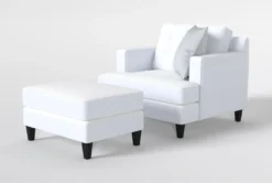 Edge Chair And Ottoman Set 14 Edge Chair And Ottoman Set -Modern Office Shop 304797 white fabric chair and ottoman set side 20