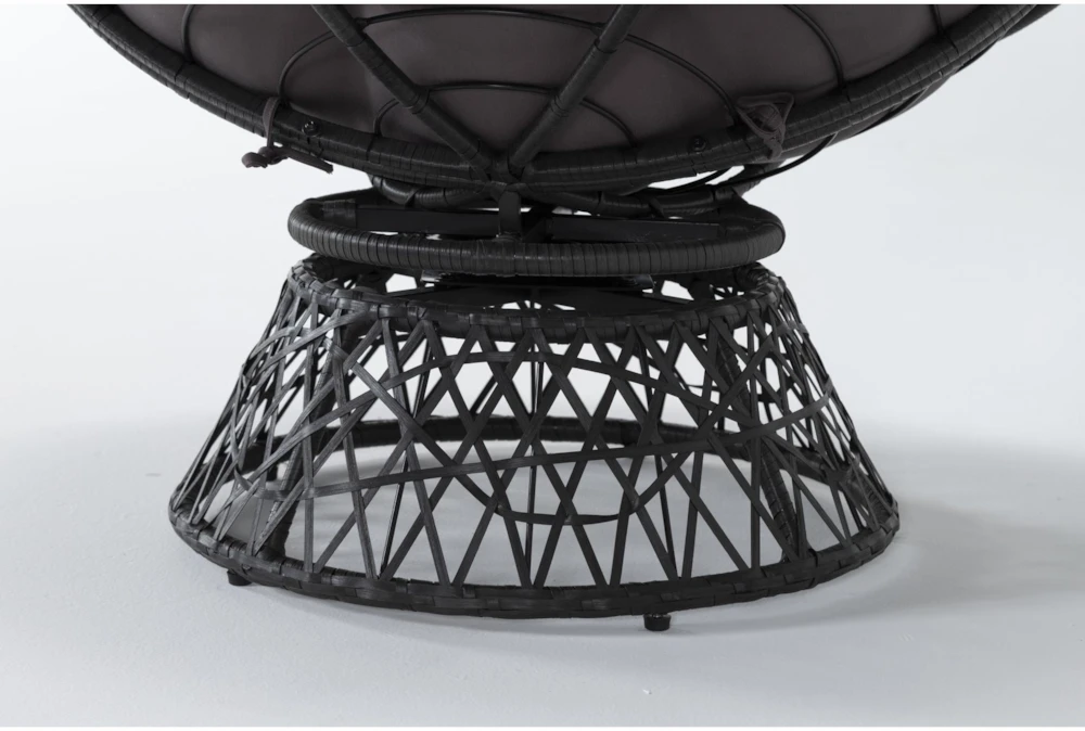 Soleil Grey Swivel Papasan Chair With Dark Grey Wicker Frame 6 Soleil Grey Swivel Papasan Chair With Dark Grey Wicker Frame - Image 4