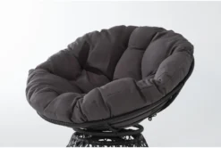 Soleil Grey Swivel Papasan Chair With Dark Grey Wicker Frame 11 Soleil Grey Swivel Papasan Chair With Dark Grey Wicker Frame -Modern Office Shop 304951 grey polyester accent chair detail 45