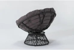 Soleil Grey Swivel Papasan Chair With Dark Grey Wicker Frame 9 Soleil Grey Swivel Papasan Chair With Dark Grey Wicker Frame -Modern Office Shop 304951 grey polyester accent chair side 19
