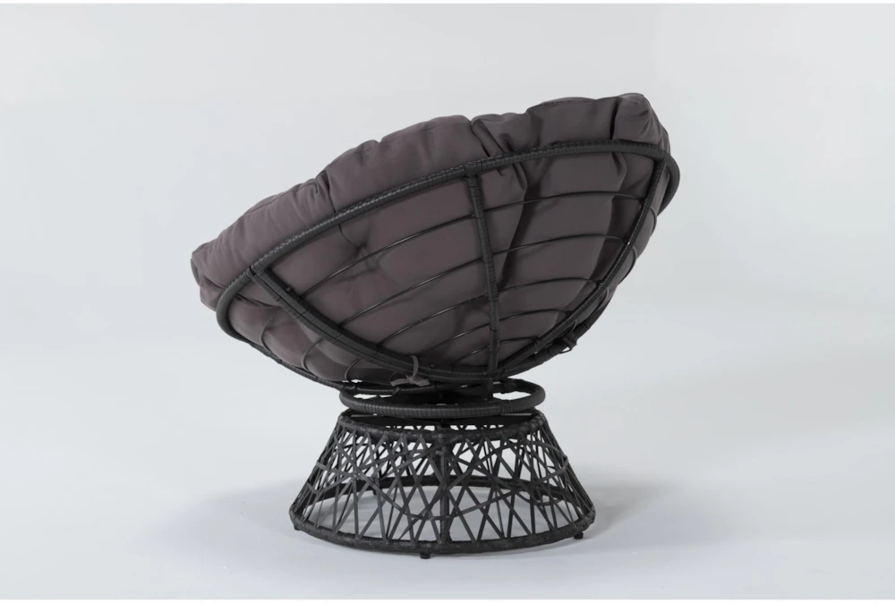 Soleil Grey Swivel Papasan Chair With Dark Grey Wicker Frame 5 Soleil Grey Swivel Papasan Chair With Dark Grey Wicker Frame - Image 3