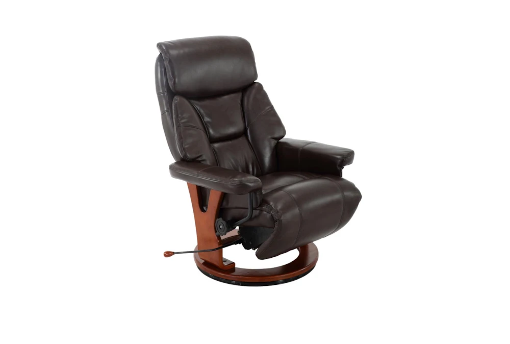Nigel Brown Faux Leather Swivel Recliner With Adjustable Headrest 3 Nigel Brown Faux Leather Swivel Recliner With Adjustable Headrest