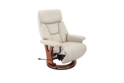 Nigel Cobblestone Faux Leather Swivel Recliner With Adjustable Headrest