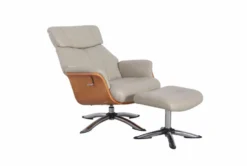 Ingram Cobblestone Faux Leather Reclining Swivel Chair And Ottoman -Modern Office Shop 304972 natural polyurethane chair and ottoman set detail 44