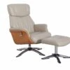 Ingram Cobblestone Faux Leather Reclining Swivel Chair And Ottoman -Modern Office Shop 304972 natural polyurethane chair and ottoman set signature 01