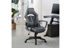 Zyair Black Faux Leather With Grey Gaming Chair 7 Zyair Black Faux Leather With Grey Gaming Chair -Modern Office Shop 306033 room 85