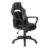 Zyair Black Faux Leather With Grey Gaming Chair