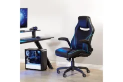 Amir Blue Faux Leather Gaming Chair -Modern Office Shop 306038 room 85