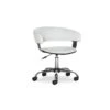Carnelian White Faux Leather Barrel Office Chair