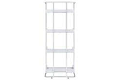 Eugene 4-Shelf Bookcase White High Gloss And Chrome 15 Eugene 4-Shelf Bookcase White High Gloss And Chrome -Modern Office Shop 307920 back 82