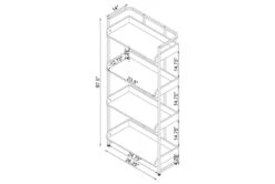 Eugene 4-Shelf Bookcase White High Gloss And Chrome 13 Eugene 4-Shelf Bookcase White High Gloss And Chrome -Modern Office Shop 307920 detail 44