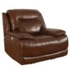 Heckford Brown Leather Power Zero Gravity Recliner With Power Headrest & USB -Modern Office Shop 307946 brown leather recliner signature 01
