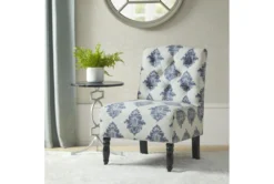 Leighton Blue Damask Accent Chair -Modern Office Shop 309564 multicolor wood accent chair room 85