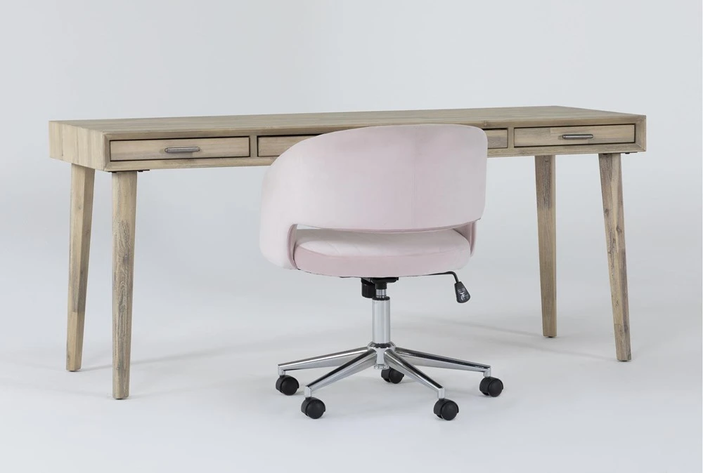 Allen Computer Desk + Phoebe Blush Office Chair 4 Allen Computer Desk + Phoebe Blush Office Chair - Image 2