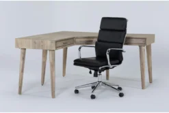Allen Corner Desk + Moby Black High Back Office Chair -Modern Office Shop 309619 grey wood desk and chair set side 19