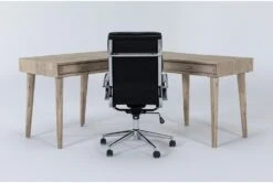 Allen Corner Desk + Moby Black High Back Office Chair