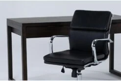 Pierce Espresso Computer Desk + Moby Black Low Back Office Chair 7 Pierce Espresso Computer Desk + Moby Black Low Back Office Chair -Modern Office Shop 309635 brown wood desk and chair set side 19