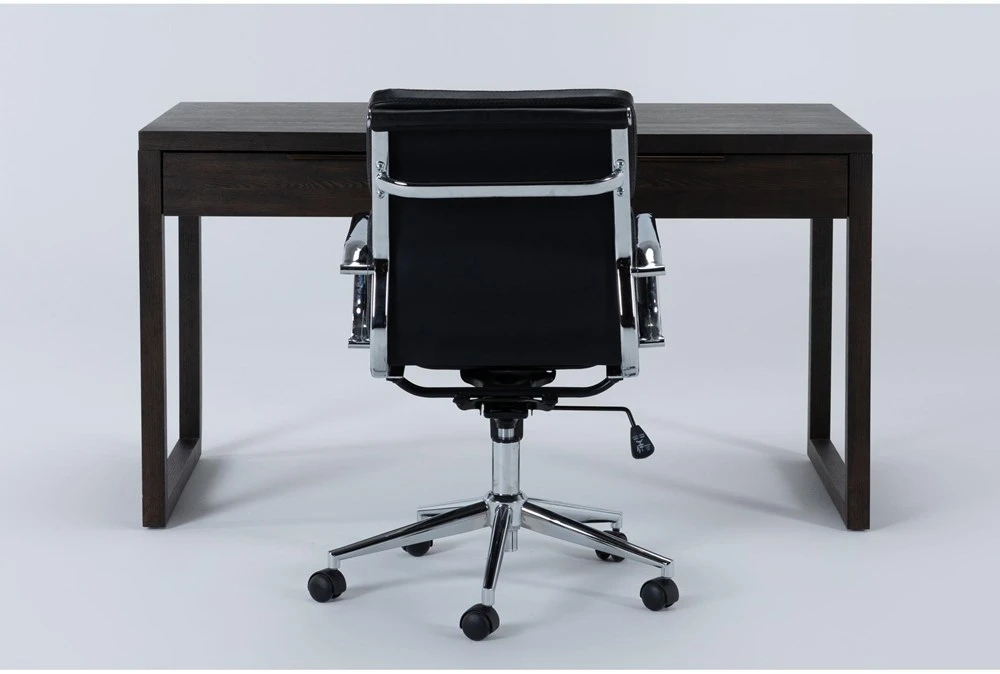 Pierce Espresso Computer Desk + Moby Black Low Back Office Chair 3 Pierce Espresso Computer Desk + Moby Black Low Back Office Chair