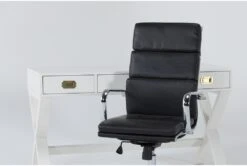 Adams White Desk + Moby Black Low Back Office Chair -Modern Office Shop 309646 white wood desk and chair set detail 44