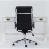 Adams White Desk + Moby Black Low Back Office Chair 1 Adams White Desk + Moby Black Low Back Office Chair -Modern Office Shop 309646 white wood desk and chair set signature 01