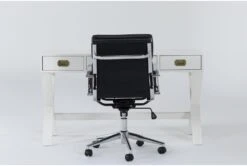 Adams White Desk + Moby Black High Back Office Chair