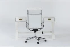 Adams White Desk + Moby White High Back Office Chair