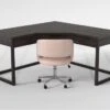 Pierce Espresso Corner Desk + Phoebe Blush Office Chair 1 Pierce Espresso Corner Desk + Phoebe Blush Office Chair -Modern Office Shop 309824 brown wood desk and chair set signature 01