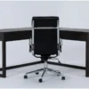 Pierce Espresso Corner Desk + Moby Black High Back Office Chair