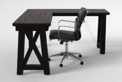 Jaxon Corner Desk + Moby Black Low Back Rolling Office Chair 13 Jaxon Corner Desk + Moby Black Low Back Rolling Office Chair -Modern Office Shop 309846 black wood desk and chair set side 20