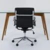 Alton Glass Desk + Moby Black Low Back Rolling Office Chair -Modern Office Shop 309848 brown wood desk and chair set signature 01