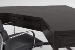 Pierce Espresso Corner Desk+ Moby Grey High Back Office Chair -Modern Office Shop 309849 brown wood desk and chair set detail 45