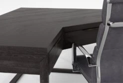 Pierce Espresso Corner Desk+ Moby Grey High Back Office Chair -Modern Office Shop 309849 brown wood desk and chair set detail 46